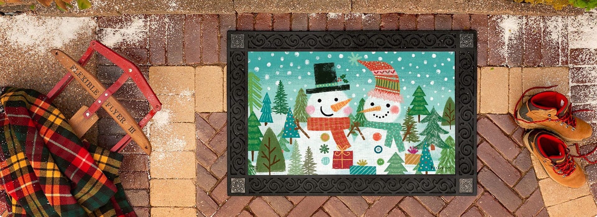 MatMates Winter Doormats featuring Snowmen